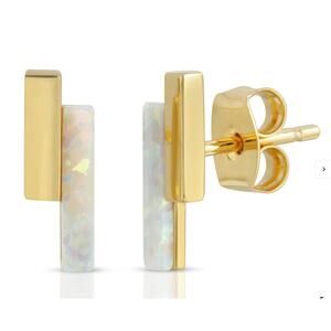 NWT ELIZABETH STONE Mod Bar Studs - Opal